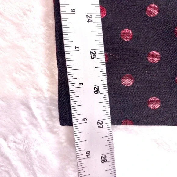 Talbots Pants Women's Size 12 Black Red Metallic Kick Crop Holiday Dot - Picture 10 of 12